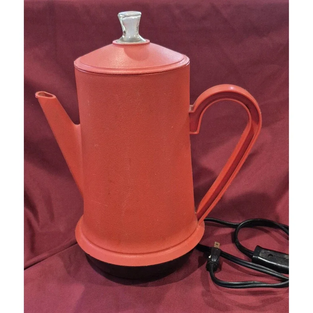 VTG Penncrest 2560 Coffee Percolator 1972 Orange Plastic 9 Cup JCPenney Retro